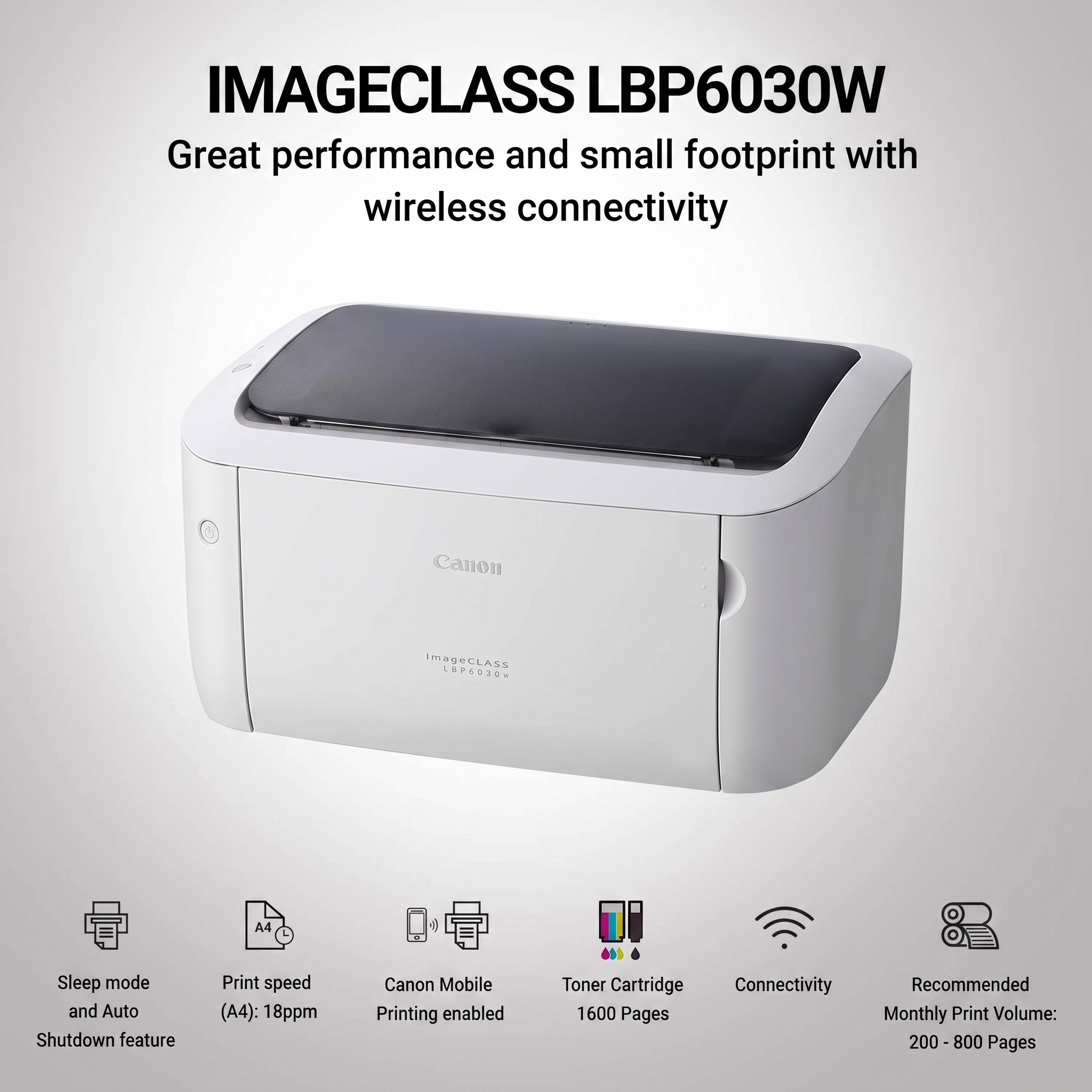 Canon imageCLASS LBP6030w Wireless Monochrome Laser Printer | YEVOBAY Sri Lanka