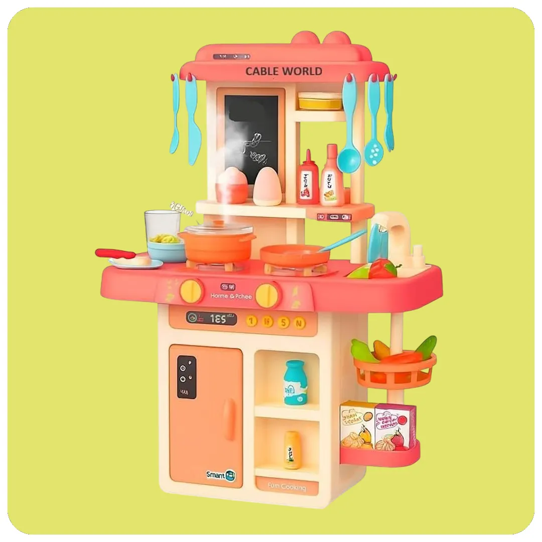 Children's Kitchen Home Kitchen with Refrigerator, Microwave and Dishwasher 383-060A