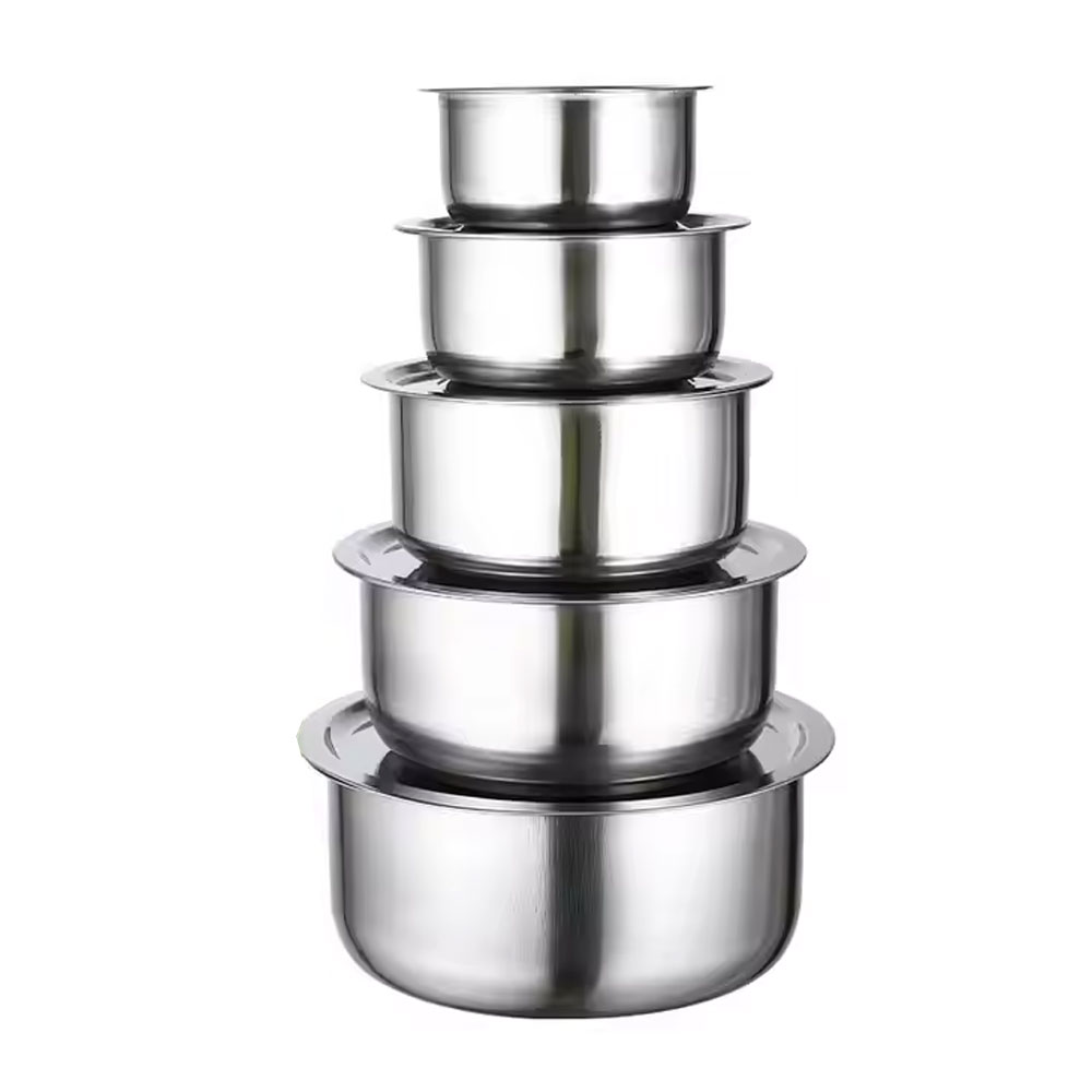 5 Pieces stainless steel pot set - Heavy My home - Large