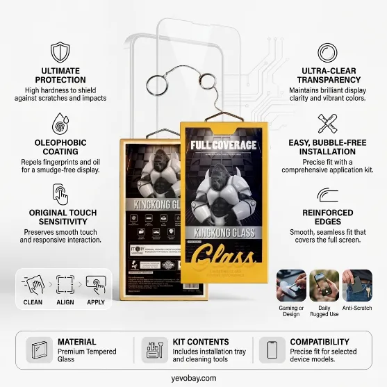 King Kong Glass Classic for i Phone 15 Pro Max - Full Coverage
