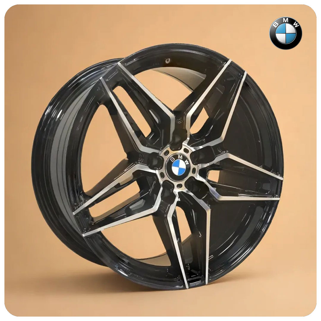 18 Inch Black Machine Face Alloy Car Wheels - 120 PCD - MODEL K507 - BMW