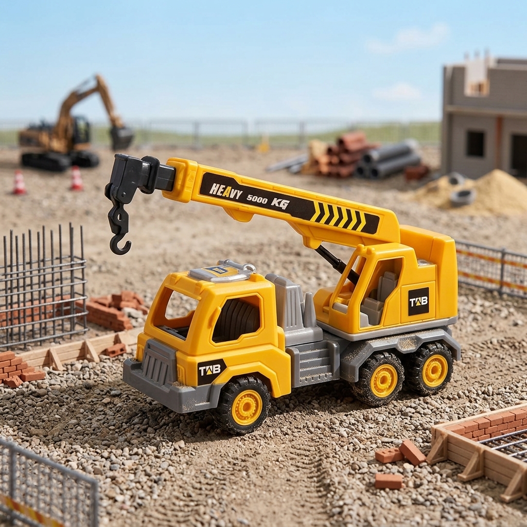 Large Construction Crane Vehicle Toy - Engineering Heavy Duty