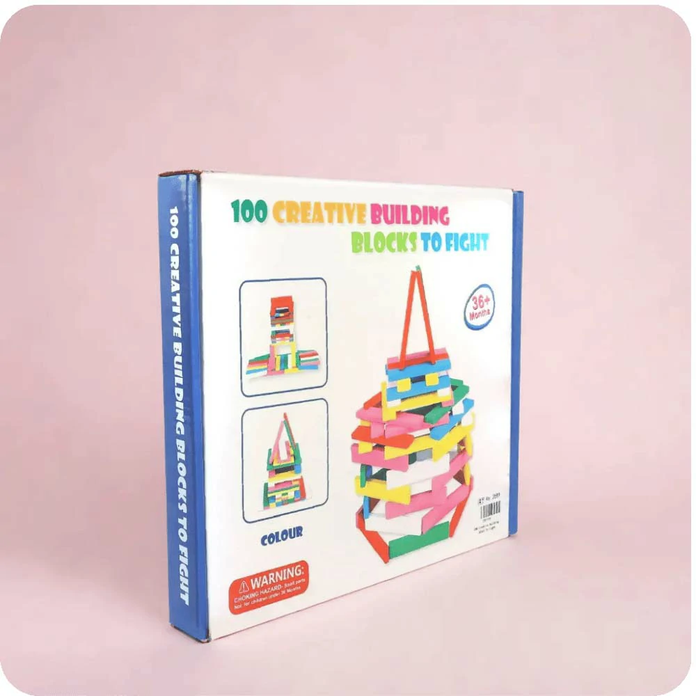 100 Pieces Jenga Building Blocks | Wooden Stacking Game | YEVOBAY Sri Lanka