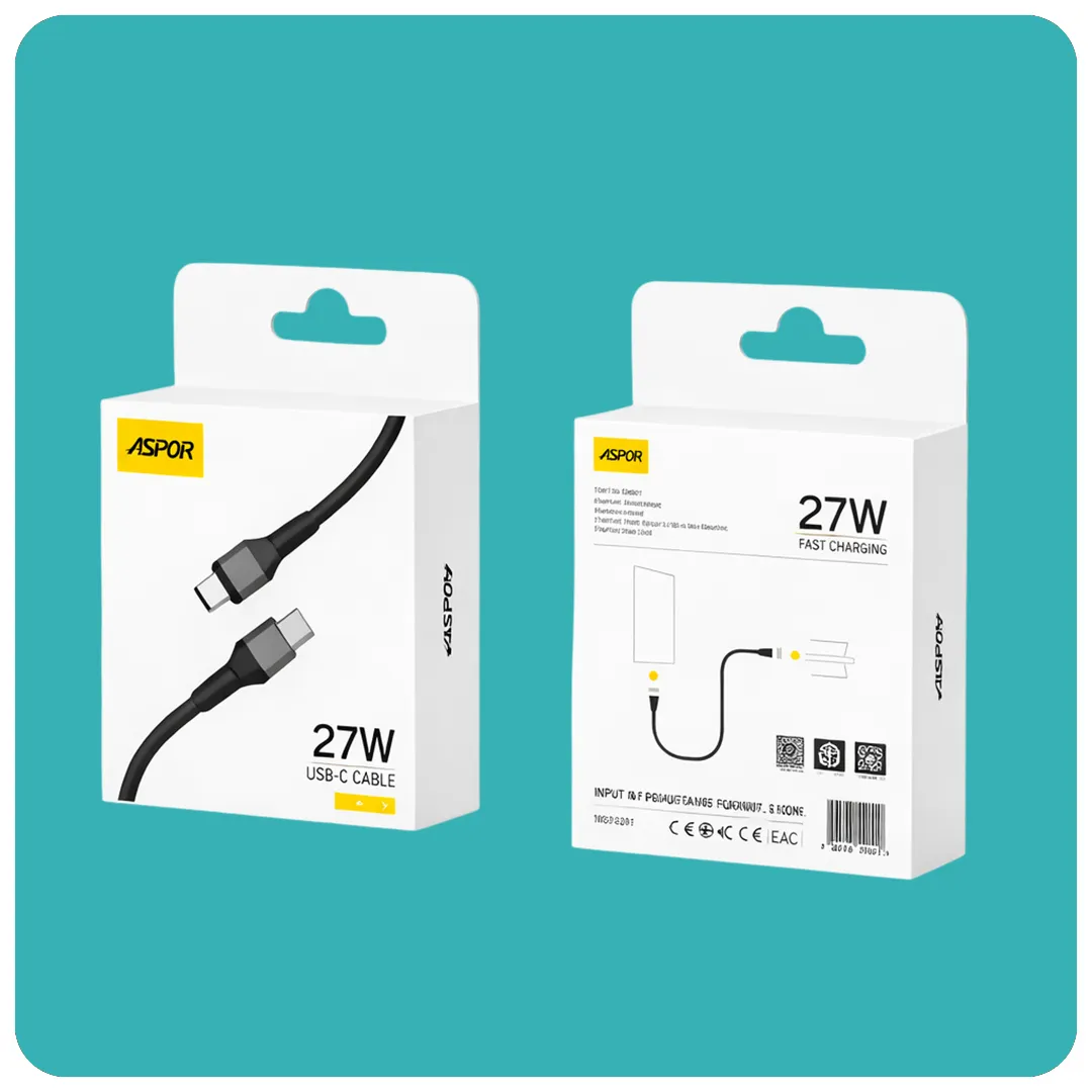 Aspor 27W USB-C to iPhone Fast Charging Cable (AC-20)