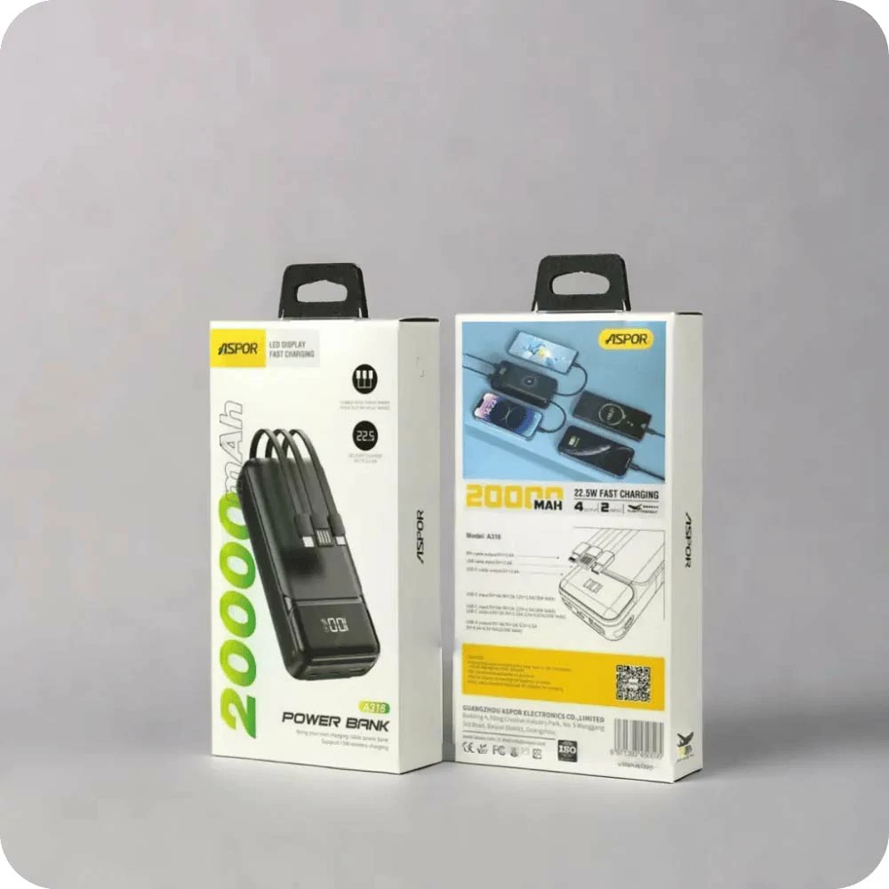 Aspor 10000mAh Power Bank 22.5W Output - A315 | yevobay.com Sri Lanka