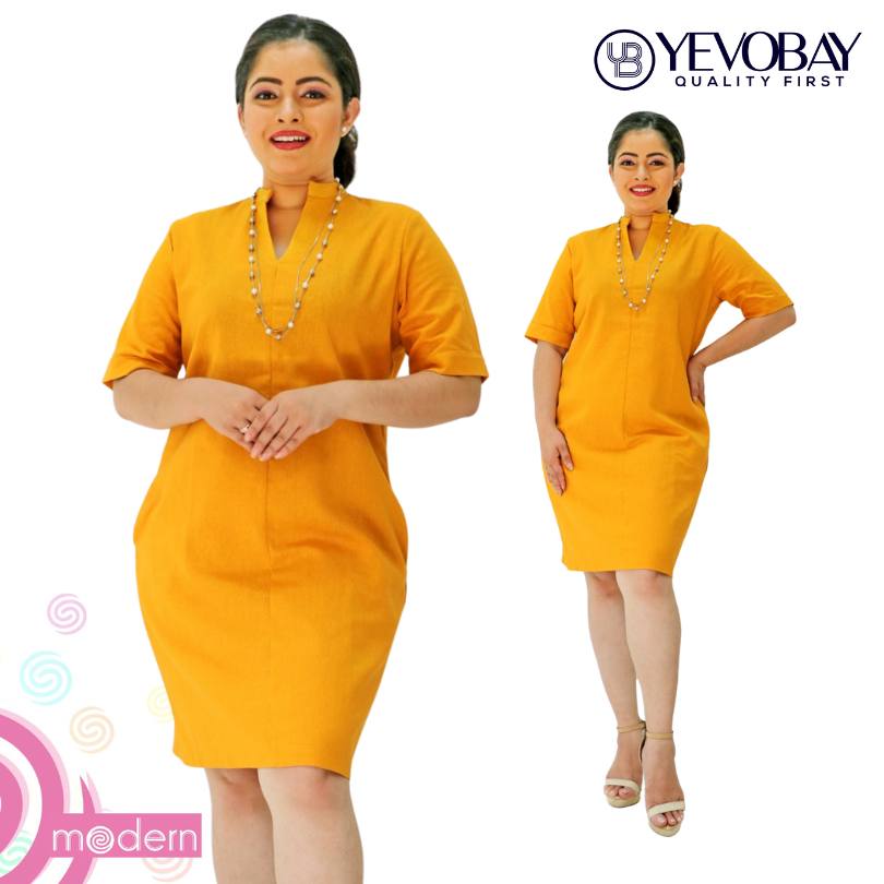 Modern Ladies Frock Yellow