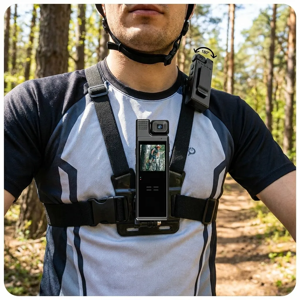 Body Camera with 180° Rotatable Lens – Full HD Audio Video Recorder