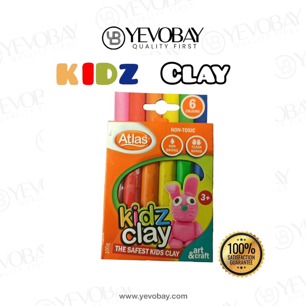 Atlas Kids Clay - Non- Toxic - 6 Colours - 100g