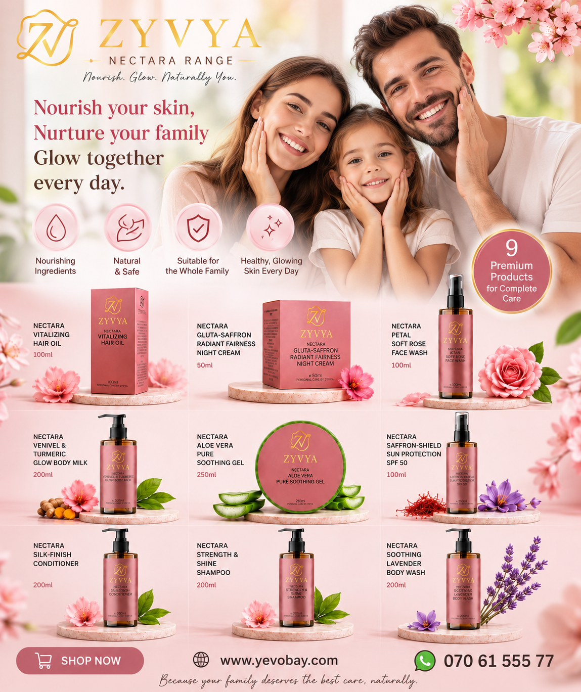ZYVYA Nectara Range | Natural Skin Care & Hair Care Products Sri Lanka | Yevobay