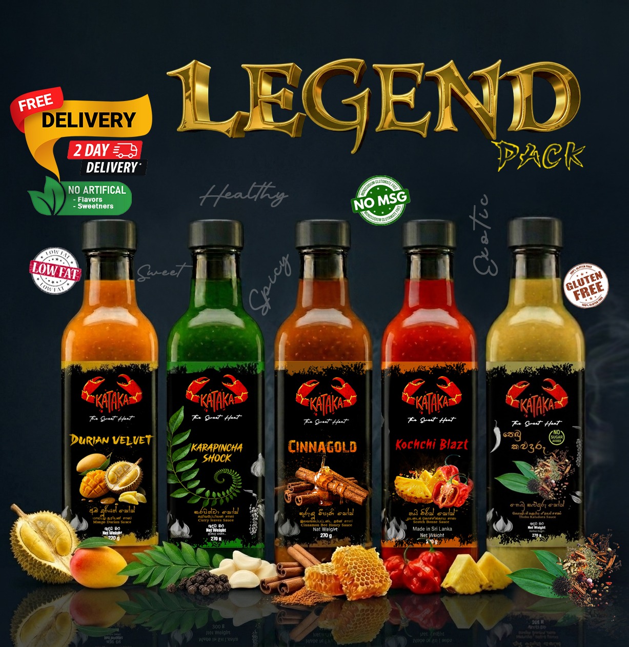 Kataka Legend Pack – 5 Signature Sri Lankan Sauces - Yevobay Srilanka