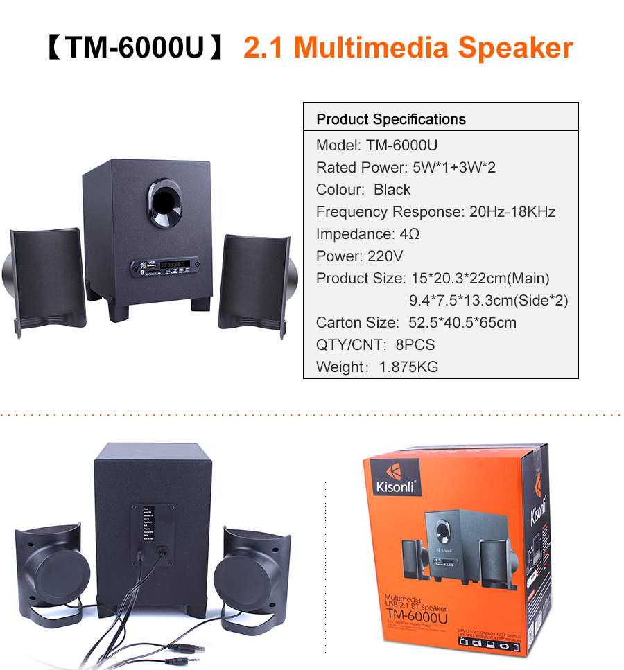 Kisonli TM-6000U Multimedia USB 2.1 BT Speaker