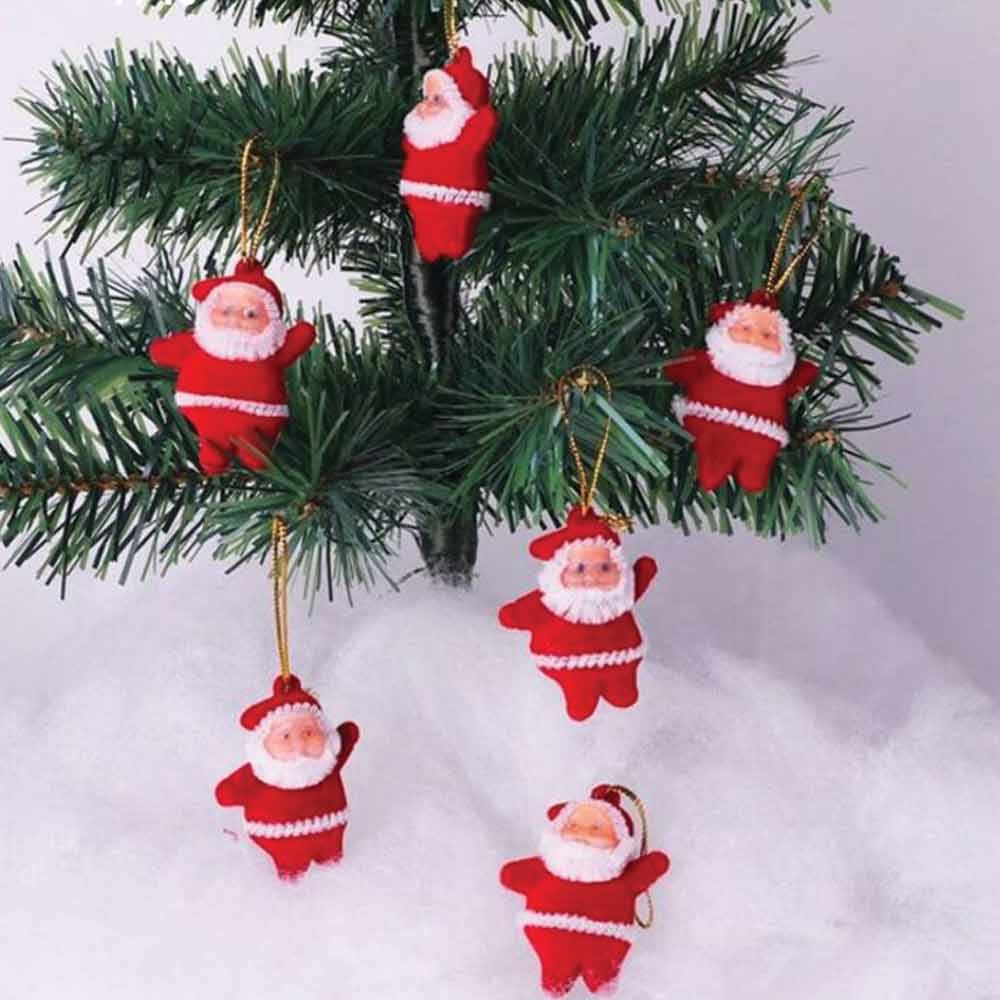 1set Christmas Tree Pendant Colorful Santa Claus Ornaments For Christmas Tree Hanging Decorations