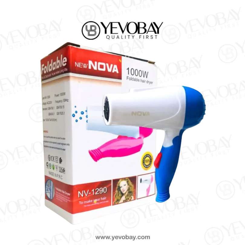 New NOVA Foldable Hair Dryer 1000W NV 1290