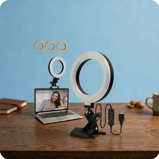 LED Ring Fill Light 6 inch mounting clamp