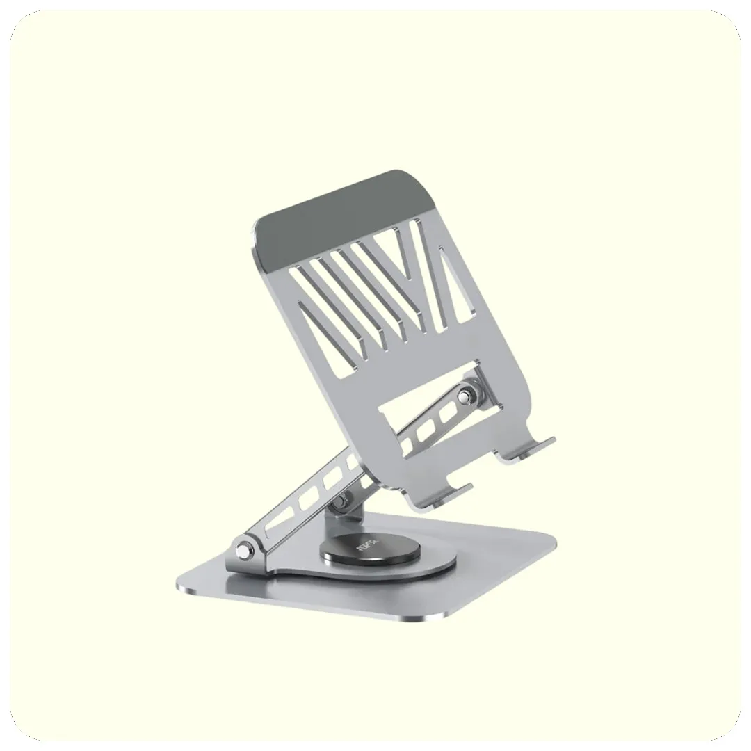 ASPOER Adjustable Aluminum Laptop Stand – Portable Ergonomic Notebook Riser for Desk (Compatible with 10”–17” Laptops)