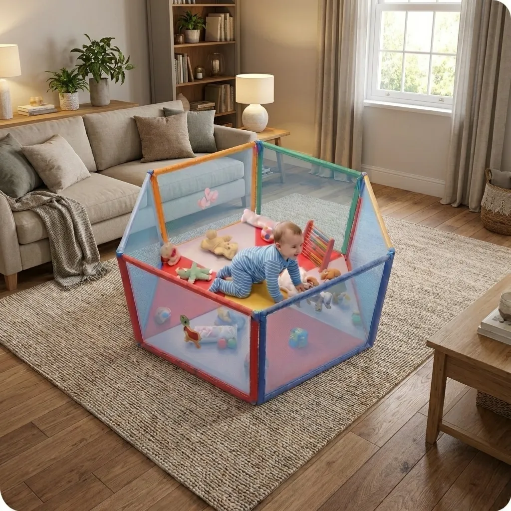Pococasa 6 panel playpen without mattress 6.6 feet