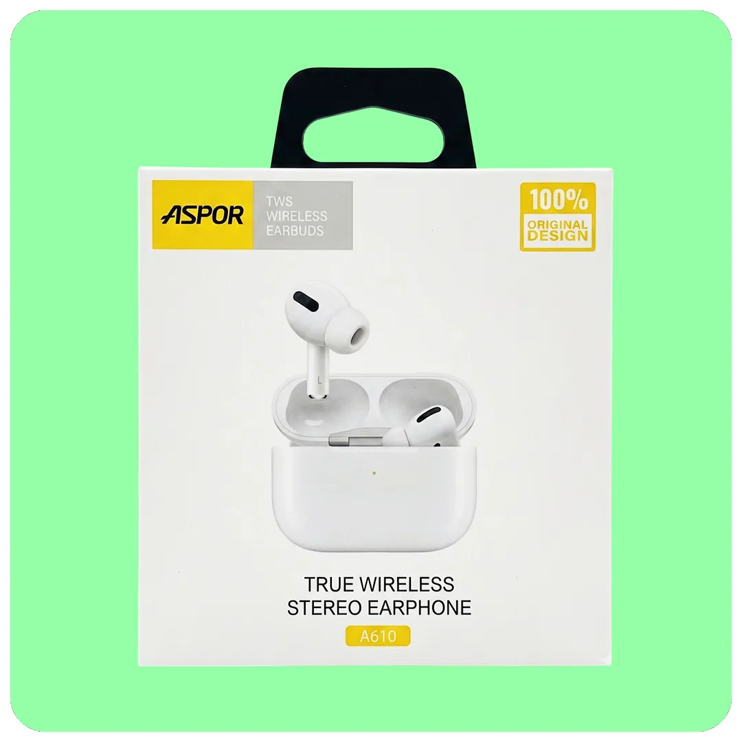 Aspor AirBass Pro True Wireless Earbuds – Full Touch Control, HD Sound, and Long Battery Life