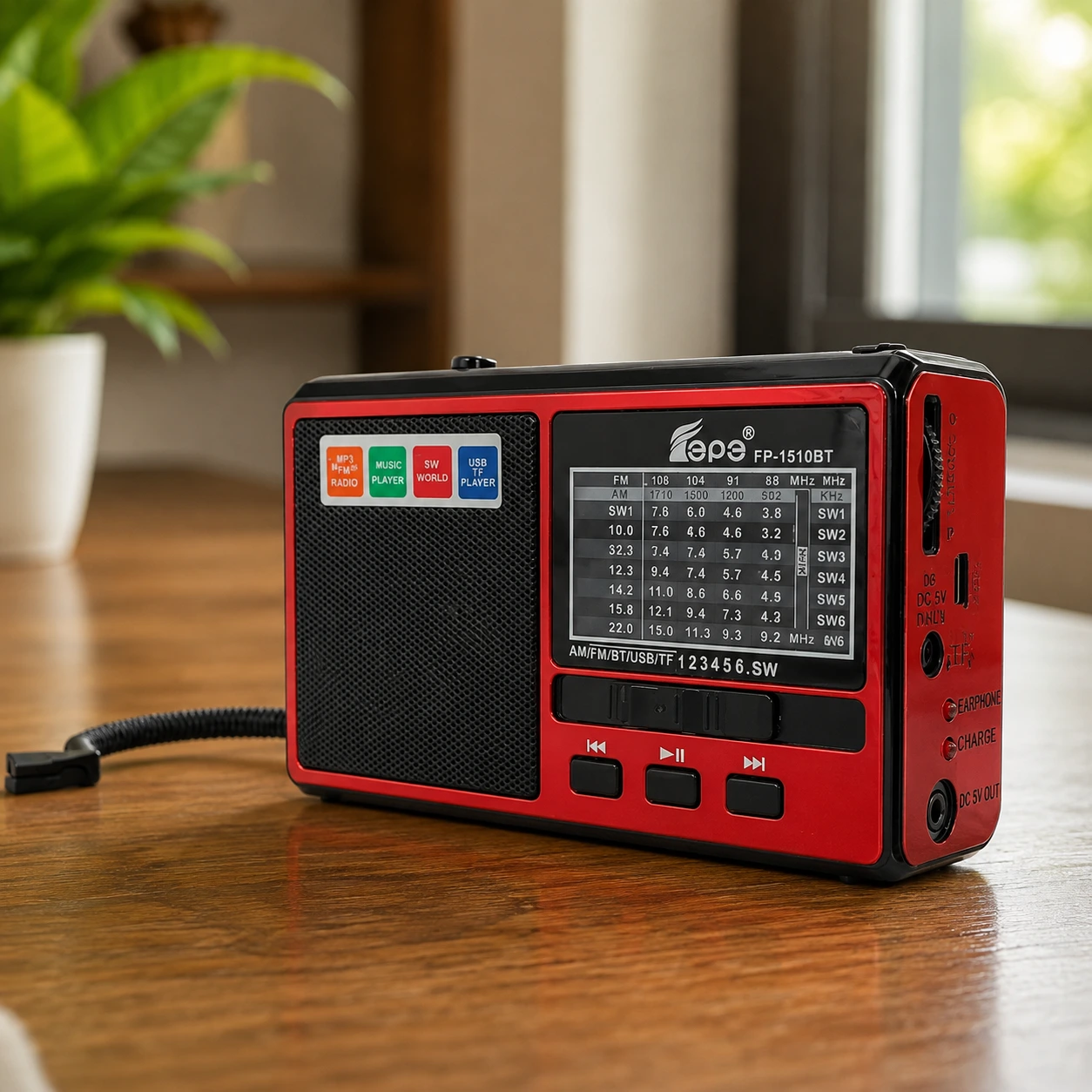 Fope Radio FP-1510BT AM/FM/ Music Player & LED Light