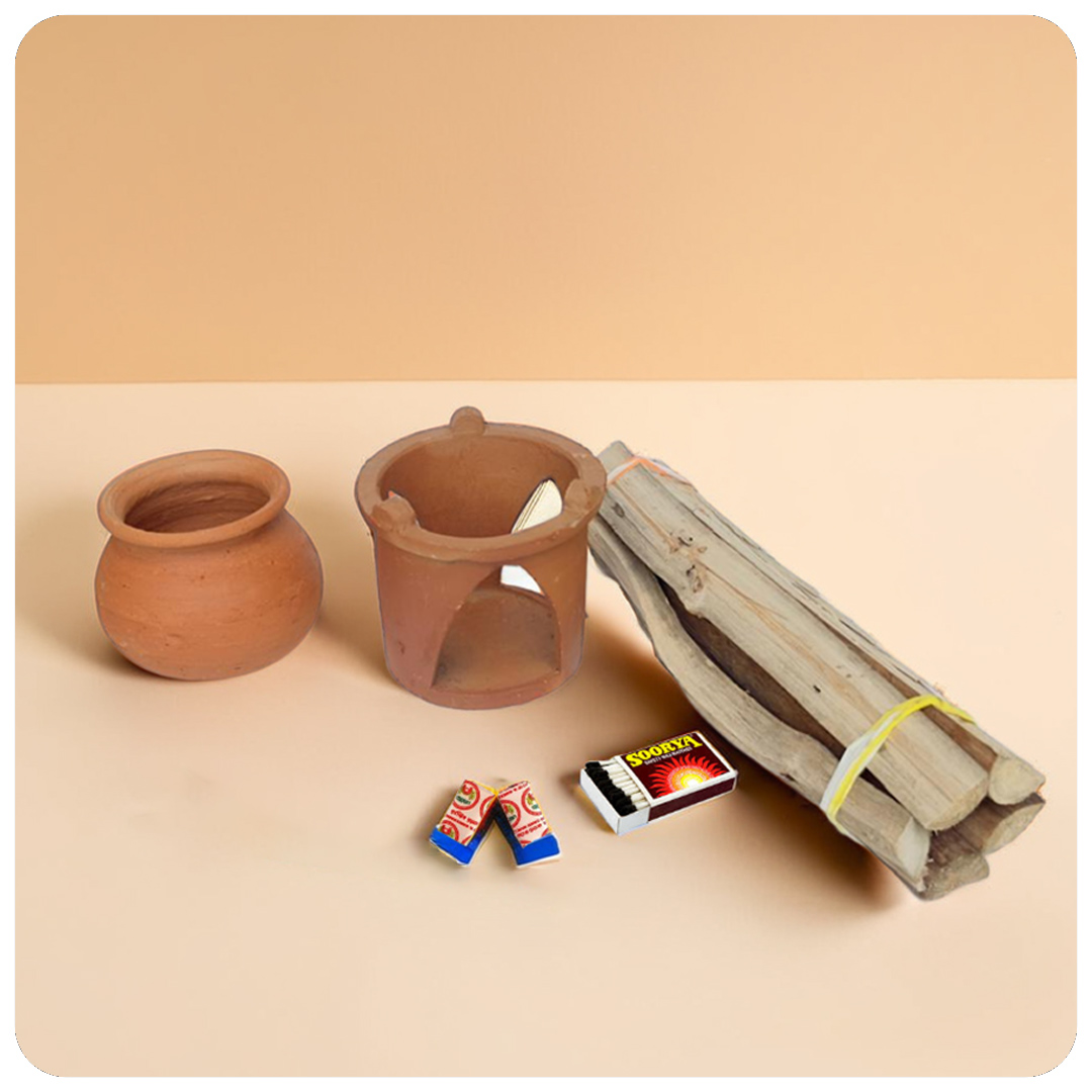 Clay Stove and Pot Fire Starting Kit - අවුරුදු මැටි ලිප සහ මුට්ටිය