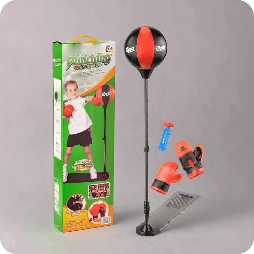 Set Punching Bag with Boxing Gloves and Inflation Pump for Children
