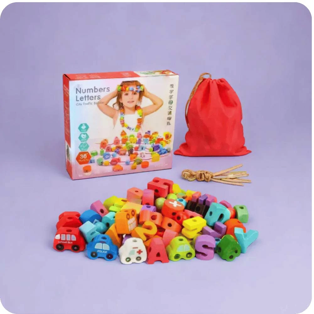 Numbers, letters - city traffic beader