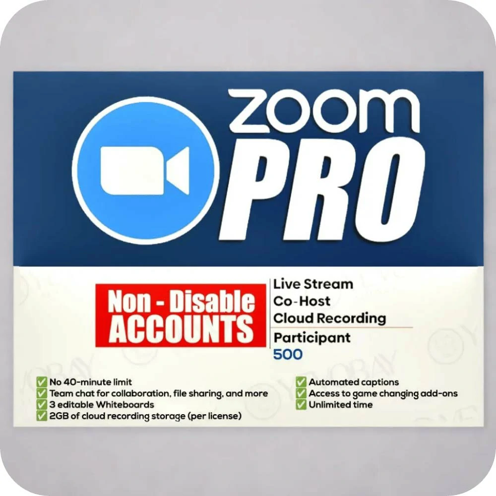 Zoom Pro One Month - 500 Participants (Budget)