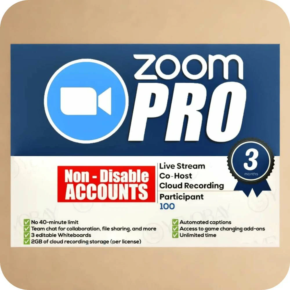 Zoom Pro One Month - 1000 Participants(Non Disabled)