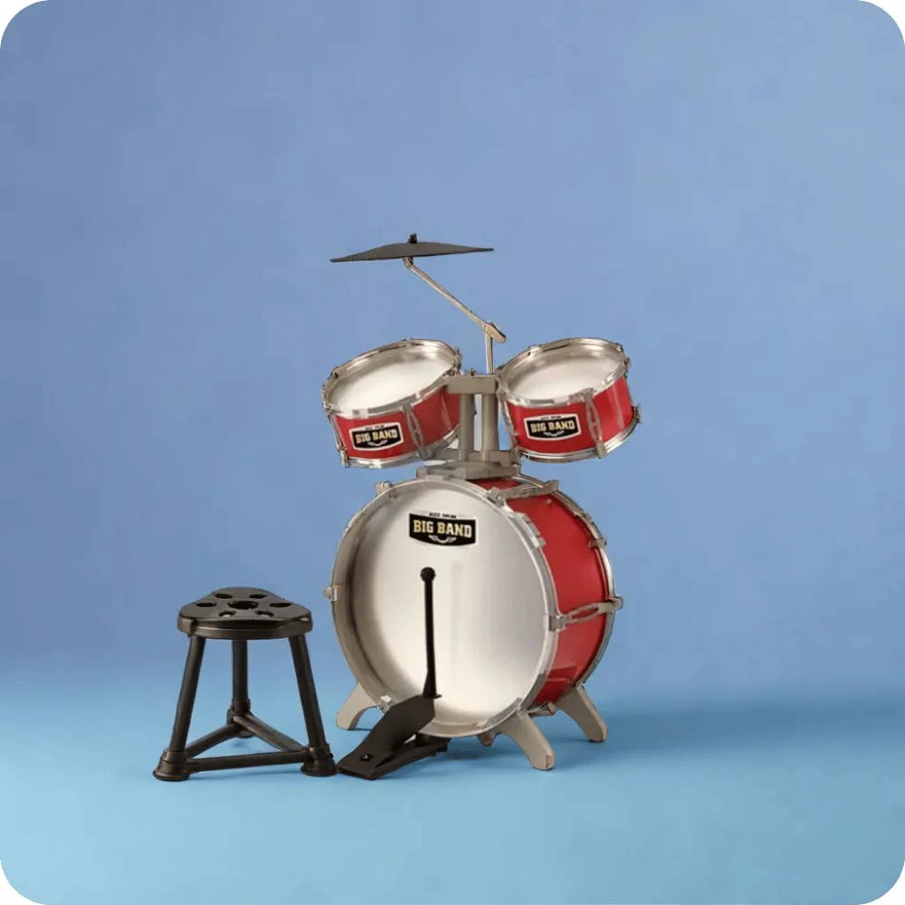 Little Story Kids Drum Set with Stool