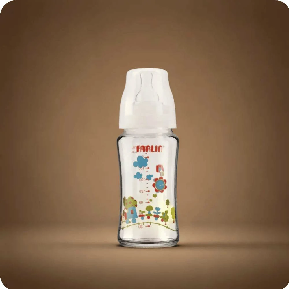 Wide neck heat resistant glass feeder 240ml
