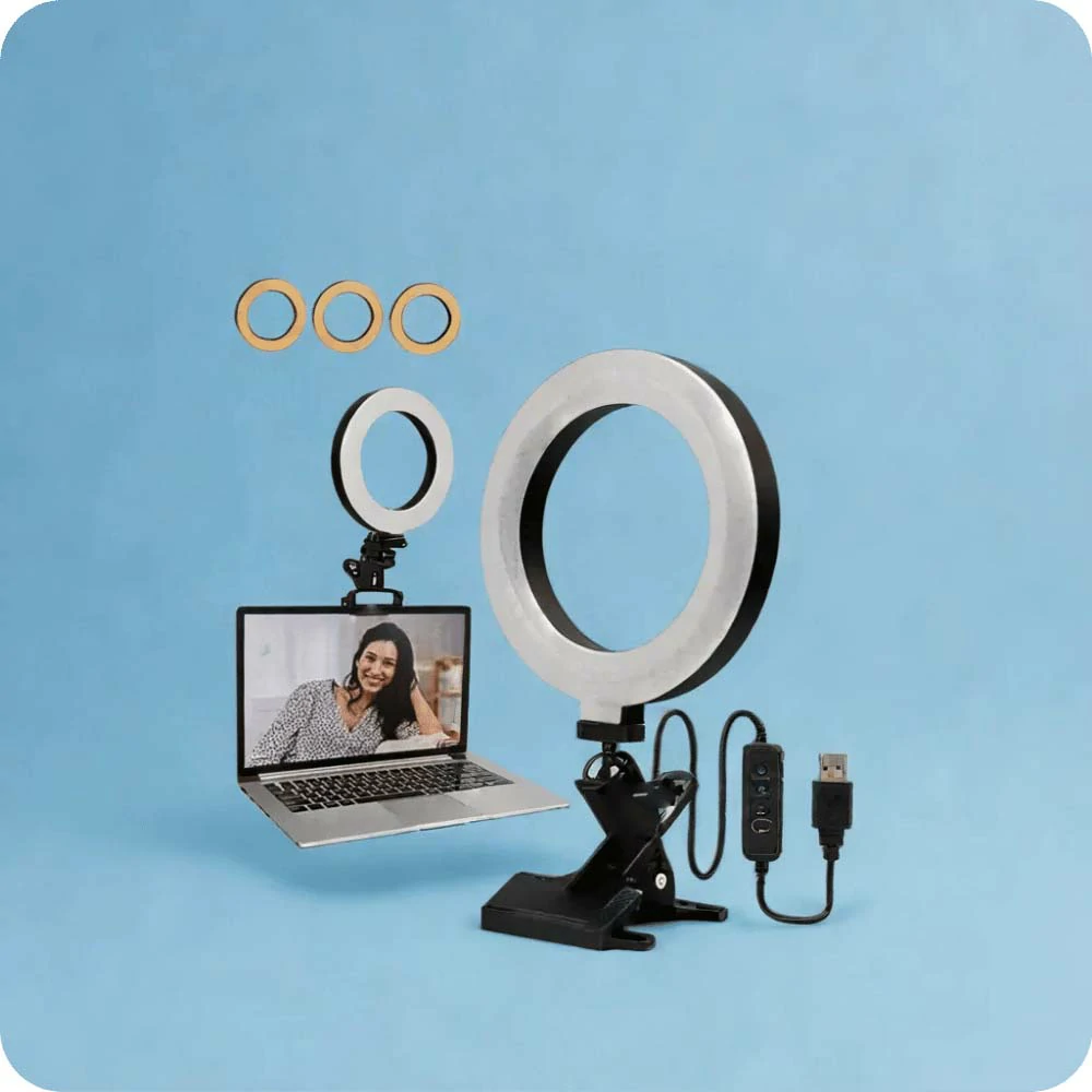 LED Ring Fill Light 6 inch mounting clamp