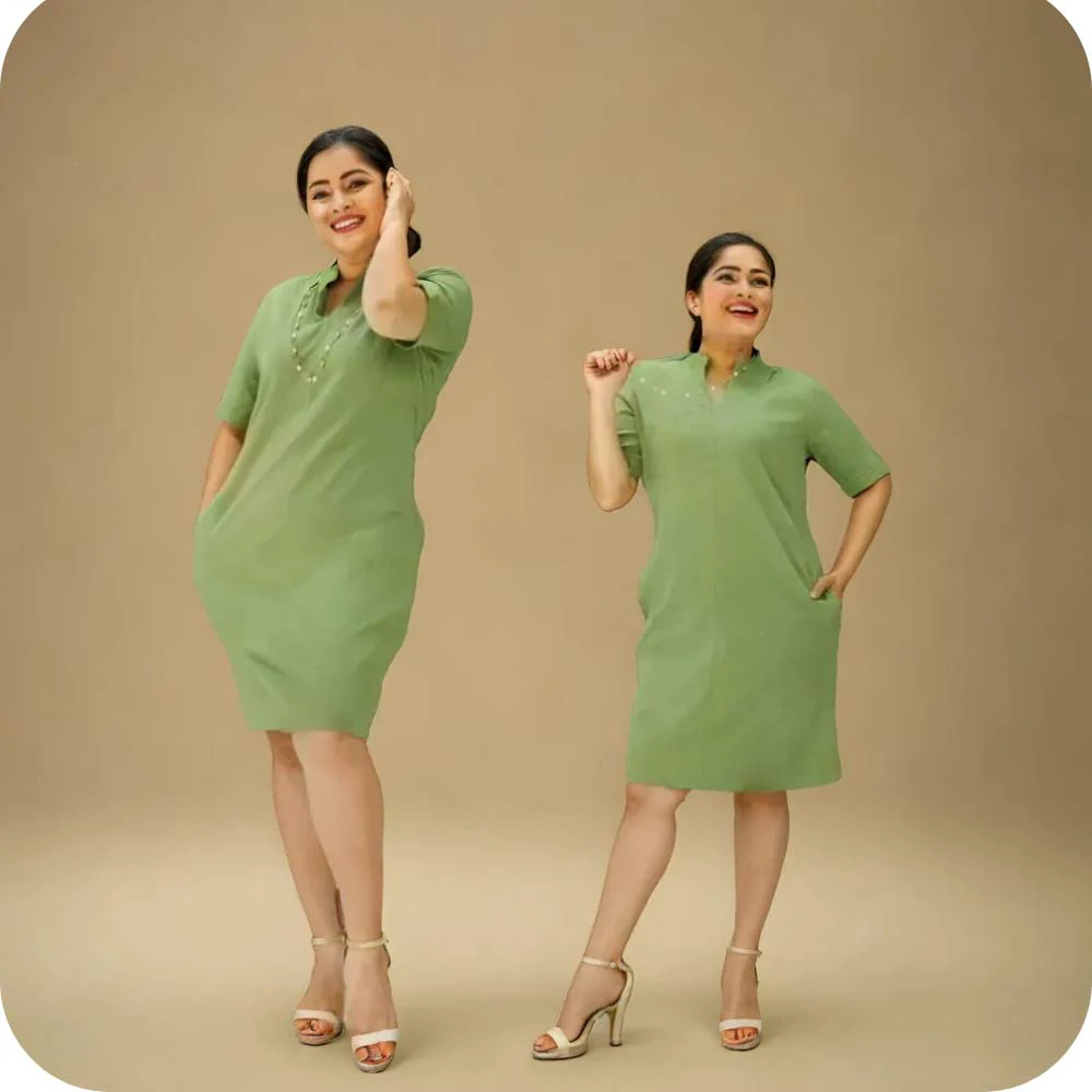 Modern Ladies Frock Fern Green