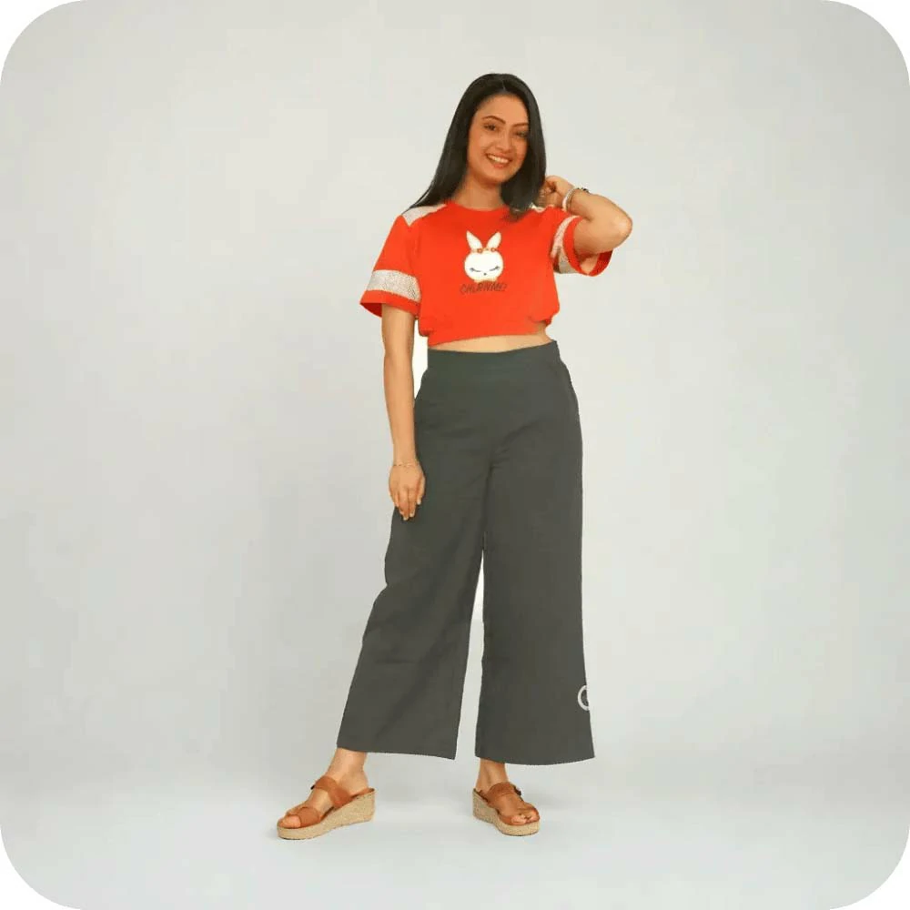 MODERN Wide Leg pull On Pant : BLACK