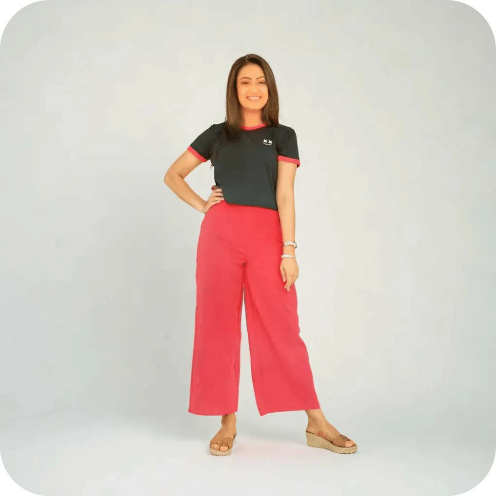 MODERN Wide Leg pull On Pant : RED