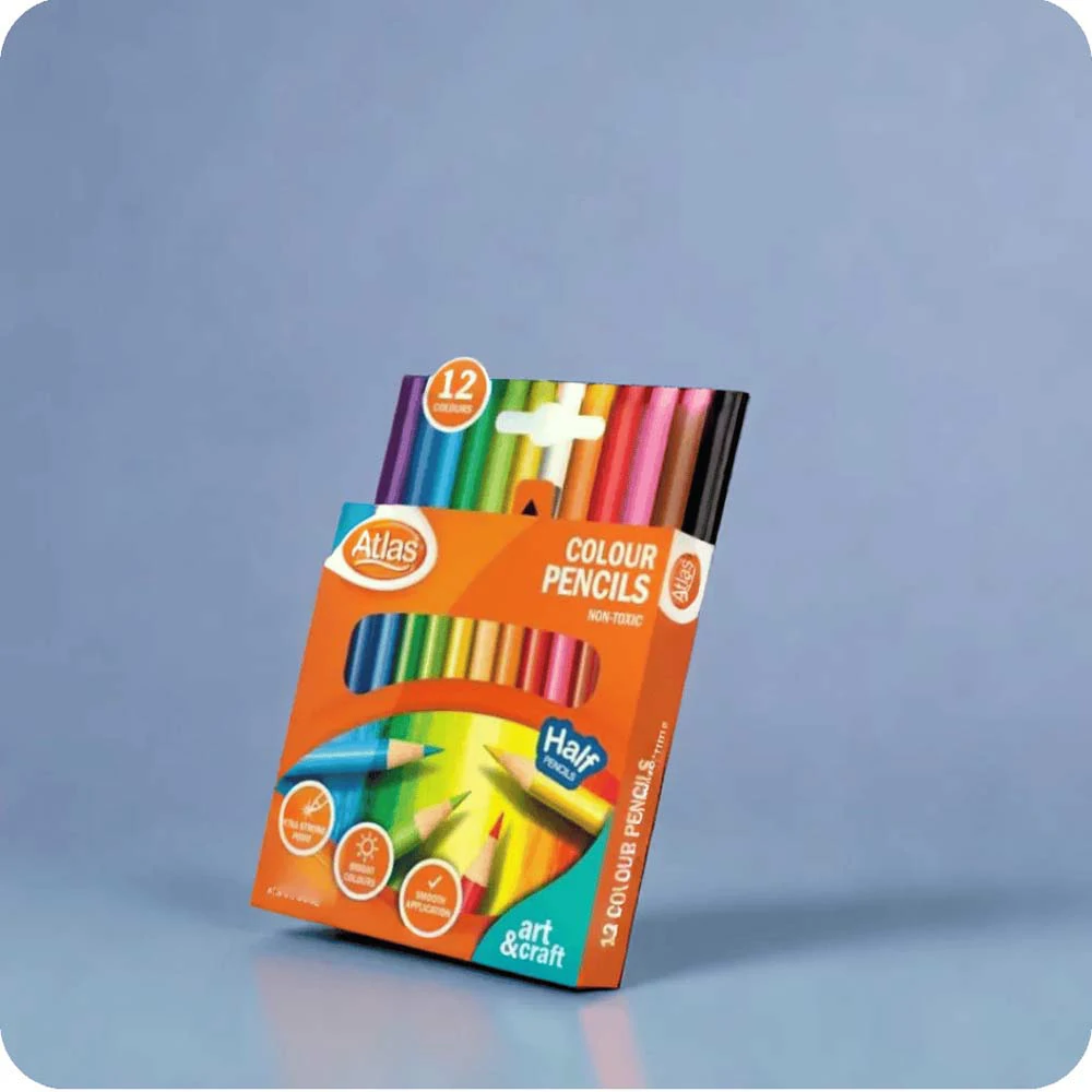 Atlas Half Color Pencils 12 Colors