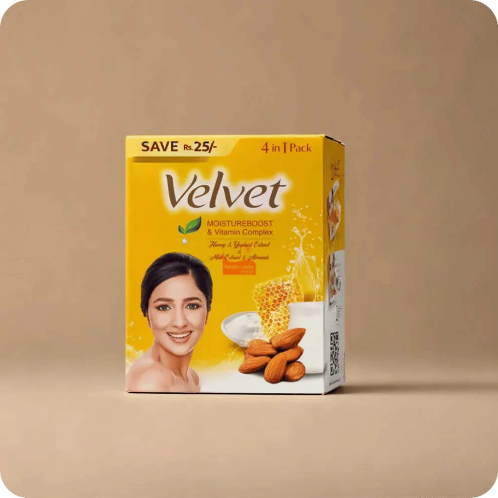 VELVET HONEY & YOGHURT EXTRACT SOAP 4 IN 1 PACK