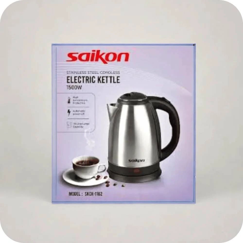 SAIKON Stainless Steel Cordless Electric Kettle 1500W - SKCK-1162