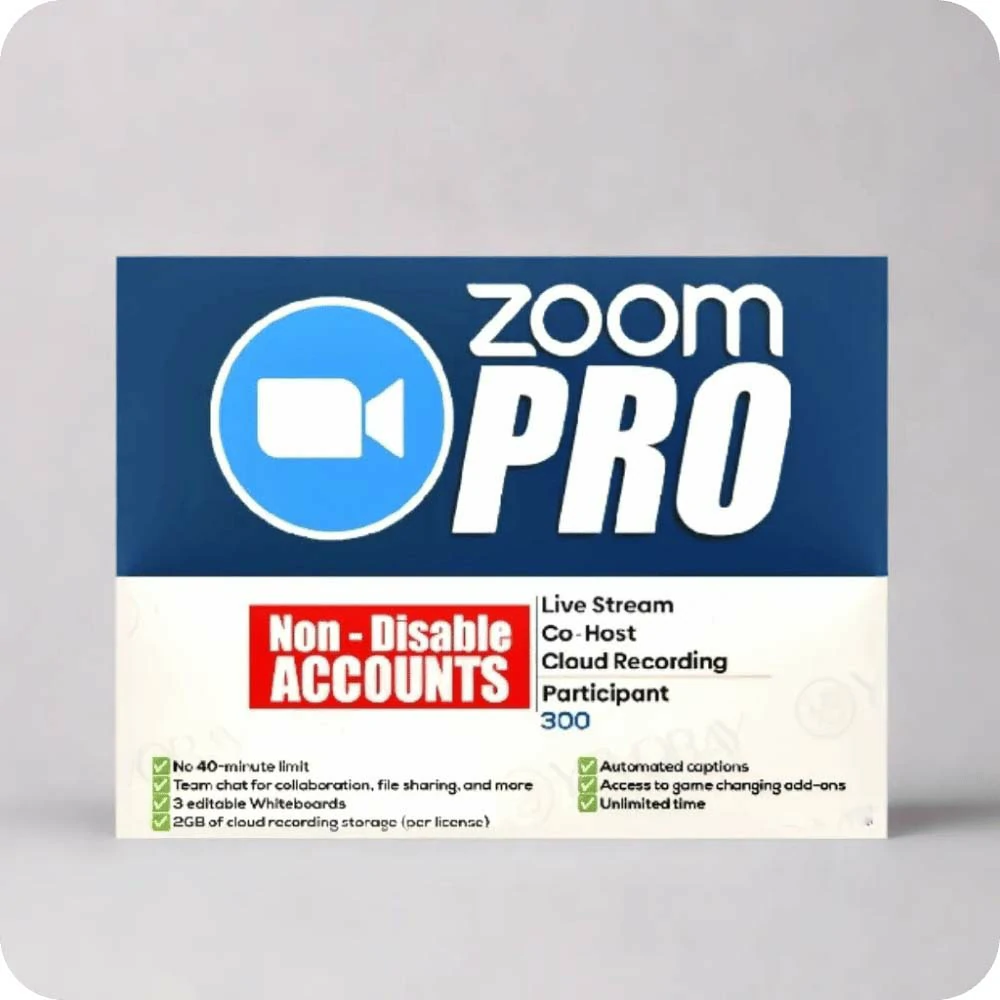 Zoom Pro One Month - 300 Participants (None Disabled)