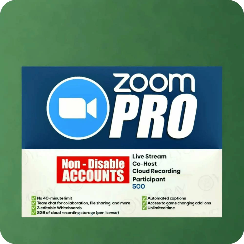 Zoom Pro One Month - 500 Participants (None Disabled)
