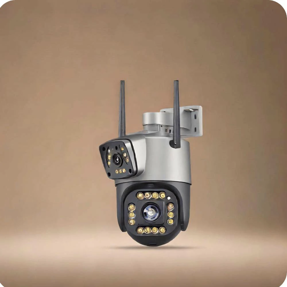 Outdoor Dual Lens Camera WIFI V380 Pro Security Protection Color Night Vision Waterproof Wireless PTZ IP Camera