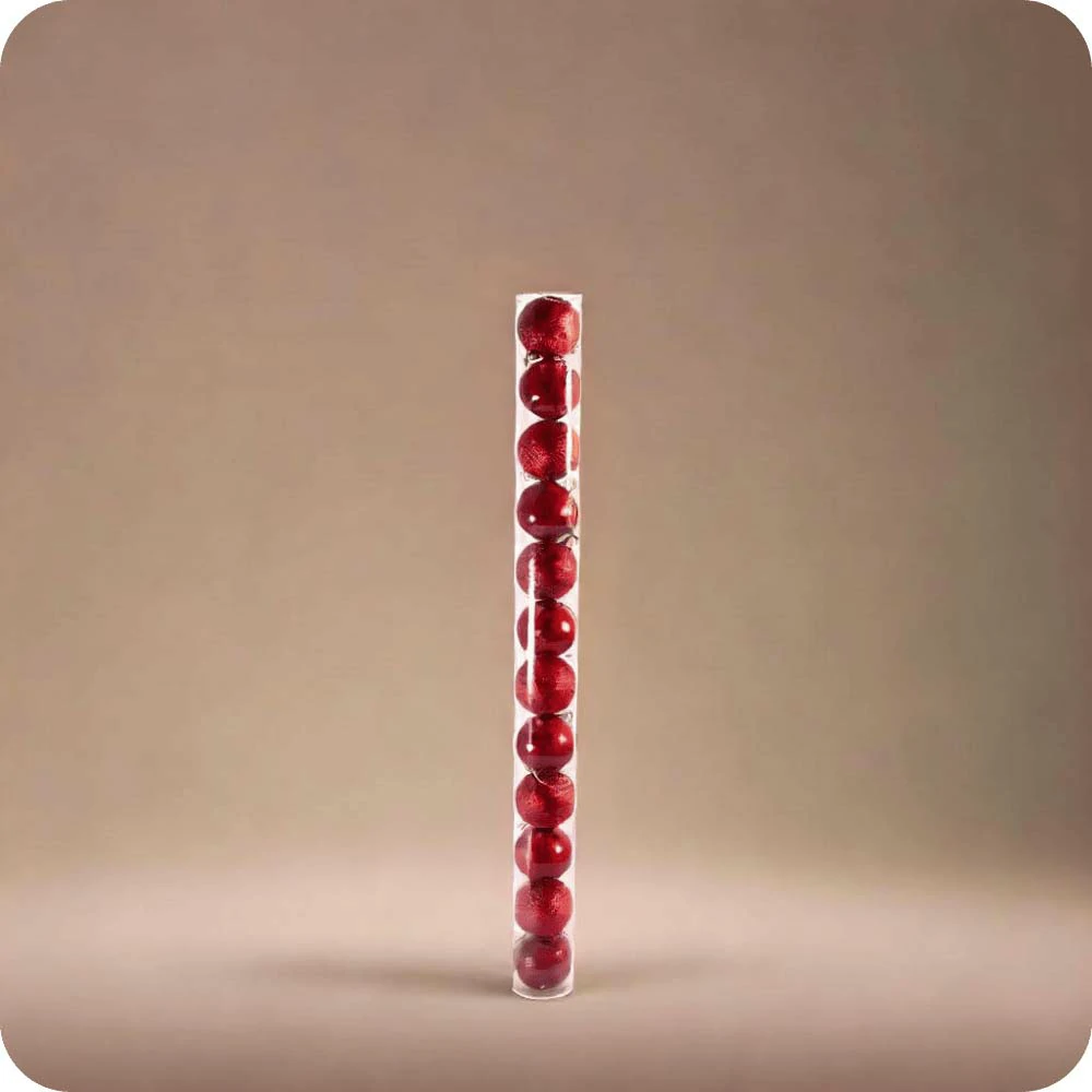 Red Christmas Ball Ornament Assortment (Set of 06) Large
