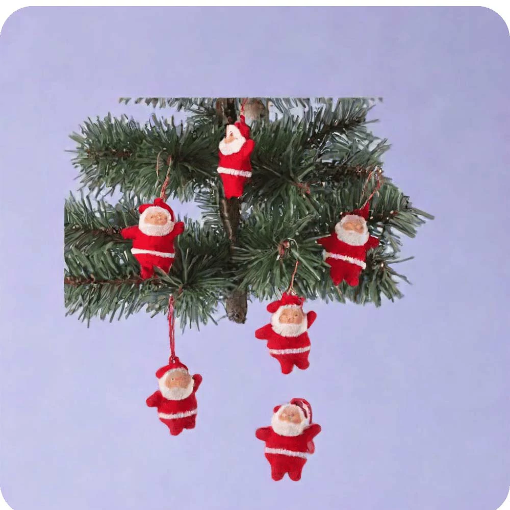 1set Christmas Tree Pendant Colorful Santa Claus Ornaments For Christmas Tree Hanging Decorations