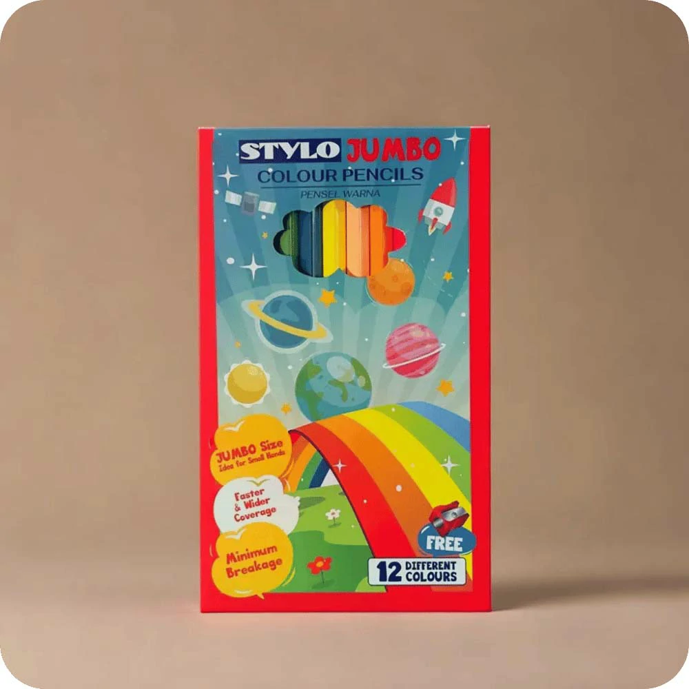 Color Pencil Stylo Jumbo ( 12 - Different Colour)