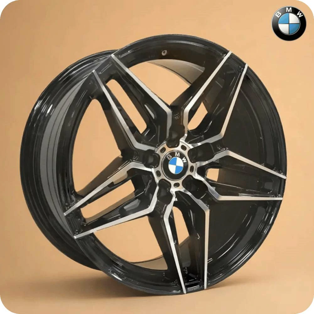18 Inch Black Machine Face Alloy Car Wheels - 120 PCD - MODEL K507 - BMW