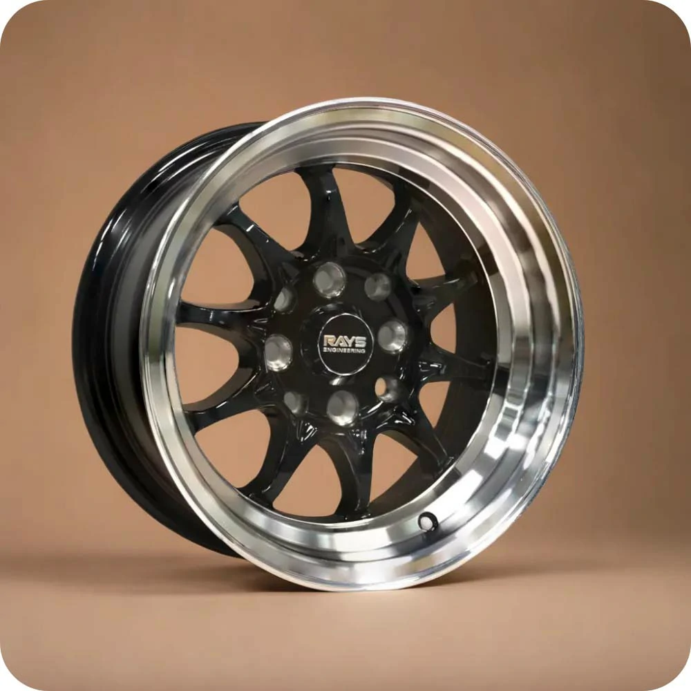 13x6 Inch Black Machined Lip Alloy Car Wheels - 8x100/114.3 PCD - MODEL L275 - YEVOBAY Sri Lanka