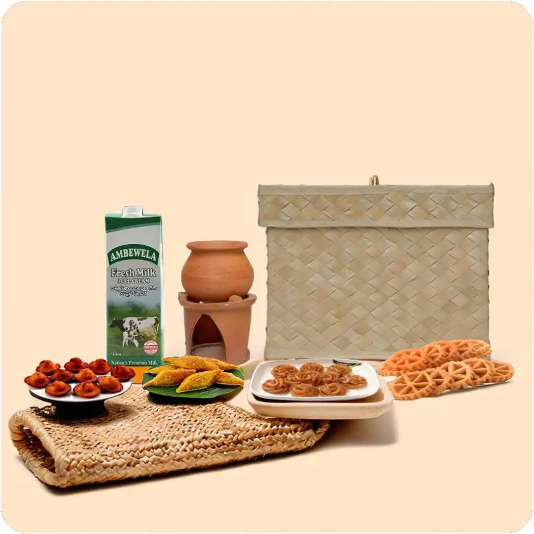 MUTTI WITH KIRI - Traditional Sri Lankan New Year Box - මුට්ටිය සහ ලිප සමග අවුරුදු රස කැවිලි පෙට්ටිය