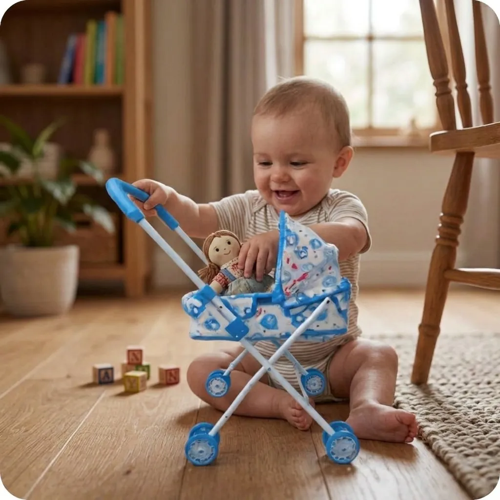 Baby Doll Stroller With Handle Baby Girl Play House Doll Toy For Children