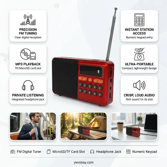 Wireless Radio & Portable Digital Music Player with Bluetooth YSF-006BT