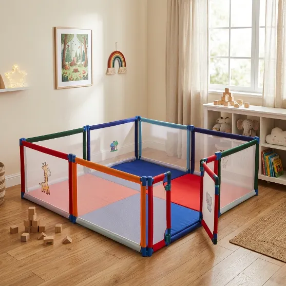 POCO CASA 8-Panel Playpen with Gate & Mattress | YEVOBAY Sri Lanka