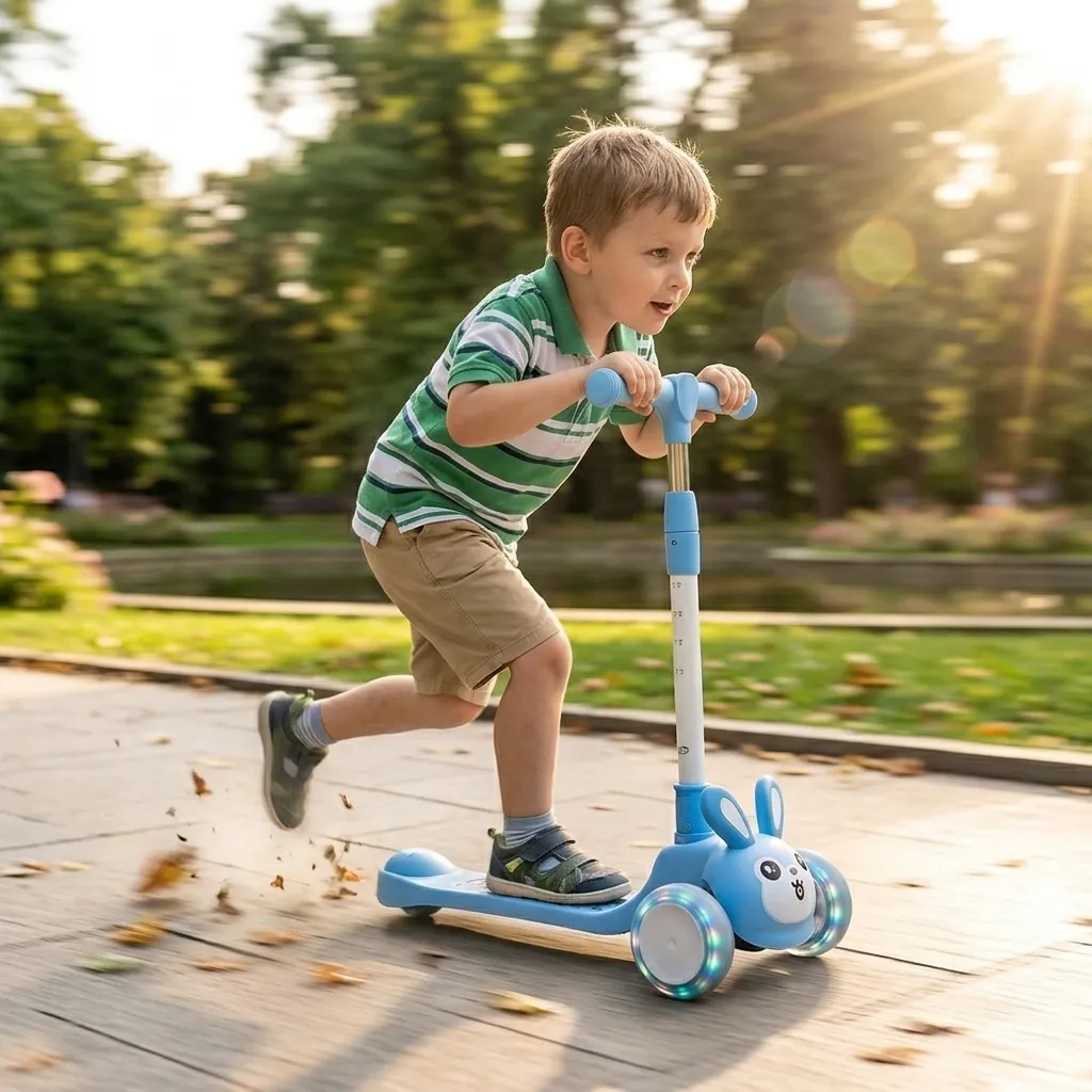 Super Scooter for Kids  3 Wheel Kids Scooter Smart Kick Scooter Adjustable Handle & Extra-W LED  Wheels