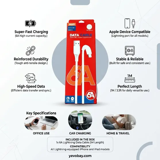 MS511 6A USB to Lightning Data Cable